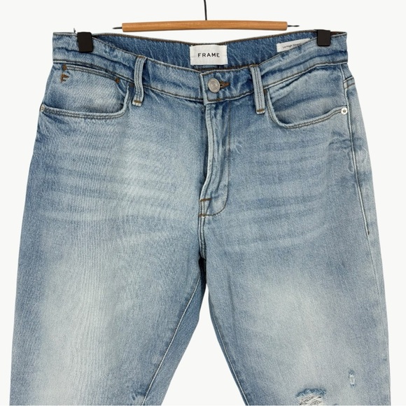 FRAME Denim Le High Straight Jean in Winslow | Sz 27 | Light Vintage Wash - Picture 6 of 15